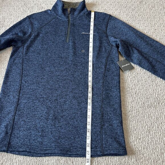 Eddie Bauer Sweater Men’s Small Navy Radiator Fleece 1/4 Zip Pullover Gorpcore - Picture 10 of 12